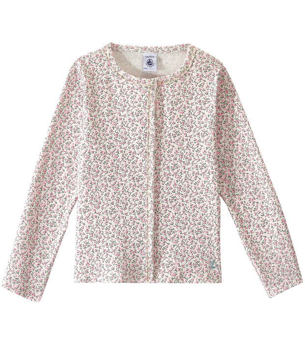 Girl's print cardigan white/multicolor