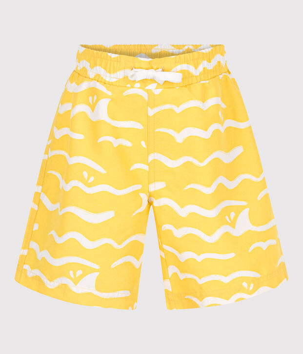 Children's printed swim shorts yellow/white