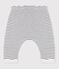 Babies' Sailor Striped Cotton Tube Knit Trousers MARSHMALLOW white/SMOKING blue