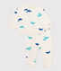 Babies' sweatshirt and trousers set in whale-print cotton