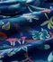 Babies' Jungle Print Ribbed Cot Bumper MEDIEVAL blue/MULTICO white