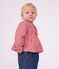 Babies' long-sleeved stripy cotton blouse pink/pink