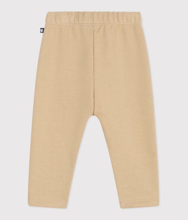 Babies' jogging bottoms in plain cotton beige