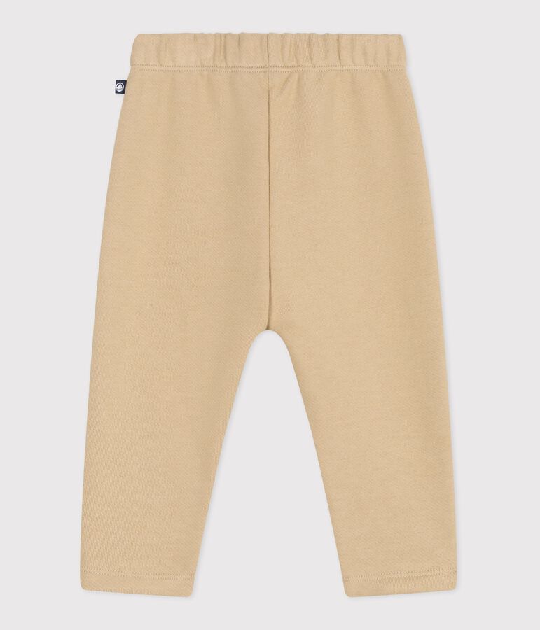 Babies' jogging bottoms in plain cotton CAJOU