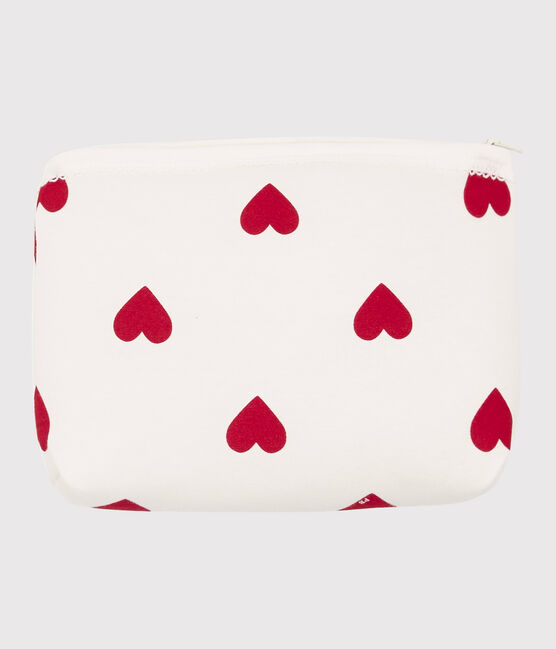 Babies' Red Heart Pattern Cotton Case MARSHMALLOW white/TERKUIT red