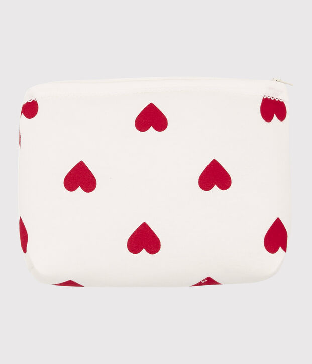 Babies' Red Heart Pattern Cotton Case white/red