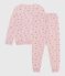 Children's floral print velour pyjamas JOLI pink/MULTICO white