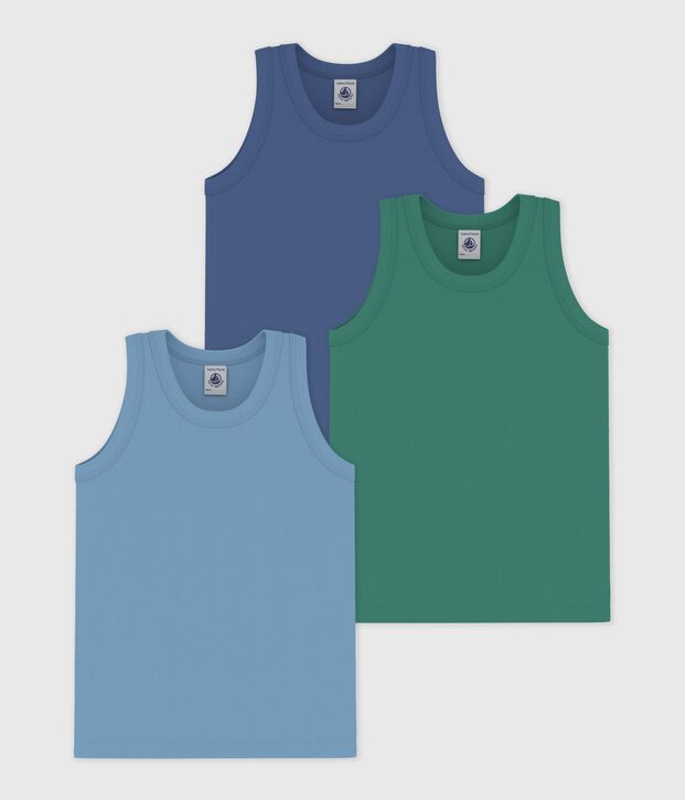 Pack of children's plain cotton tank tops multicolor