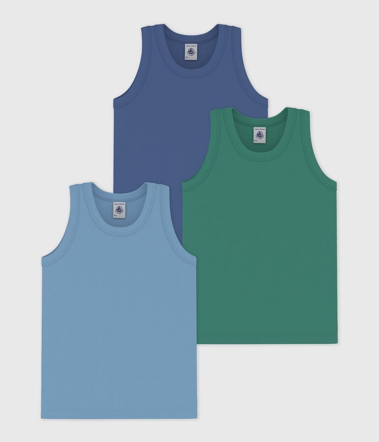 Pack of children's plain cotton tank tops multicolor
