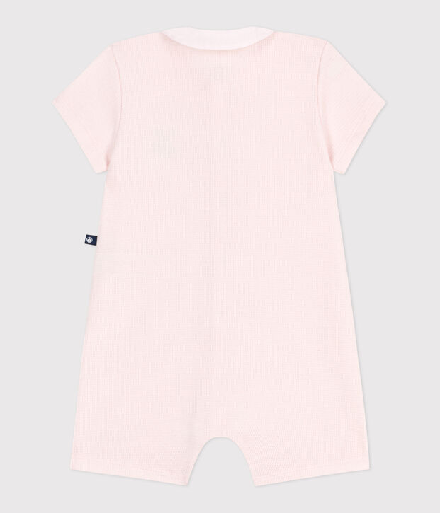 Babies' short cotton playsuit with a Peter Pan collar FLEUR