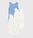 Babies' sleeveless printed cotton bodysuits - 3-Pack