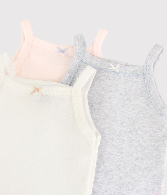 Baby Girls' Strappy Organic Cotton Bodysuits - 3-Pack variante 1