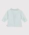 Babies' long-sleeved plain cotton/linen shirt blue