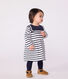 Babies' Breton stripe dress in thick cotton with long sleeves
