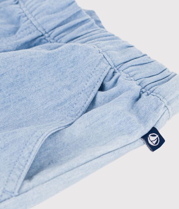 Children's Bermuda shorts in plain cotton blue