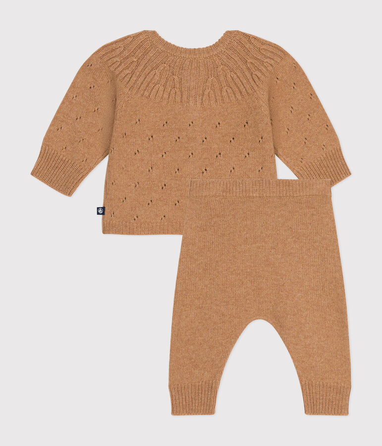 Babies' 2-piece knitwear set brown