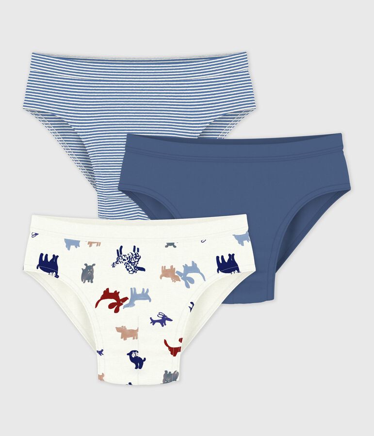 Pack of children's dog print cotton briefs multicolor