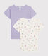 Girls' Bird Print Short-sleeved T-Shirt - 2-Piece Set
