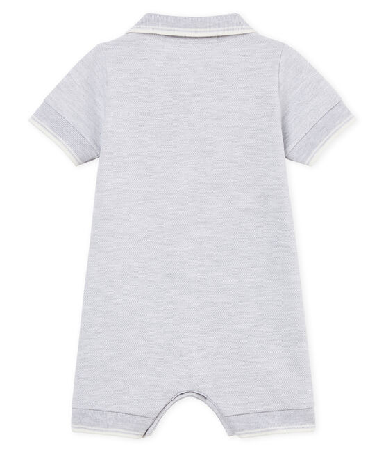 Baby boys' polo shirt Shortie POUSSIERE CHINE grey