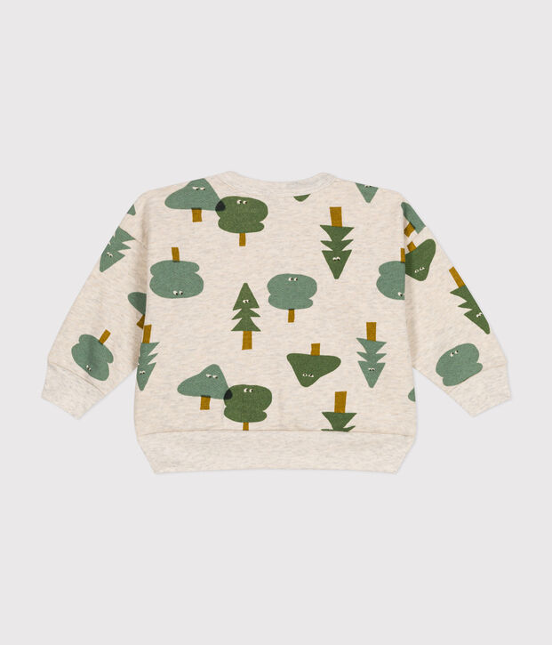Babies' fleece sweatshirt beige/multicolor