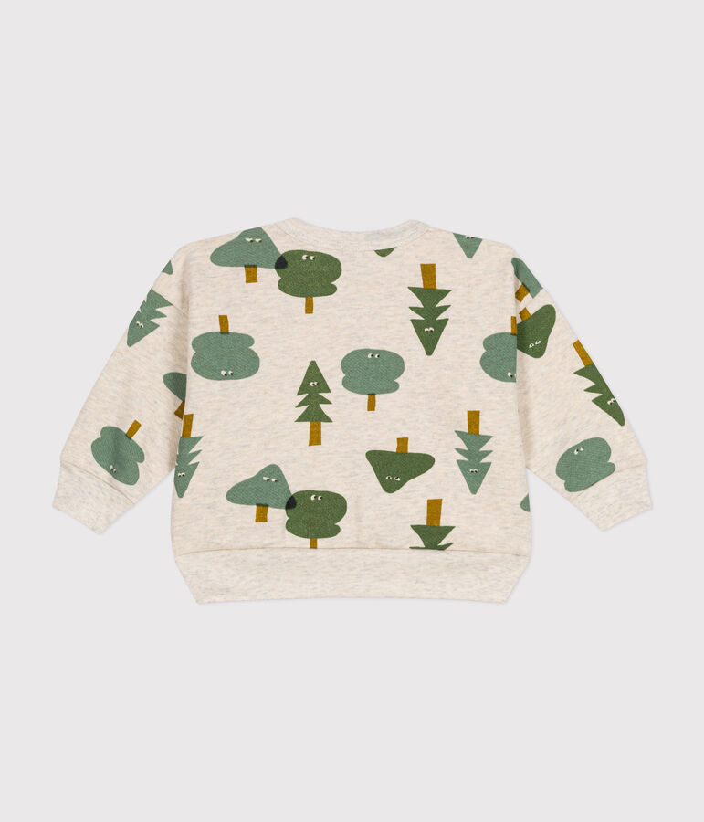 Babies' fleece sweatshirt MONTELIMAR beige/MULTICO white