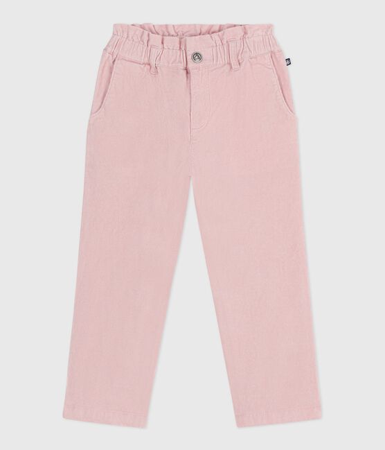 Girls' plain corduroy trousers JOLI pink