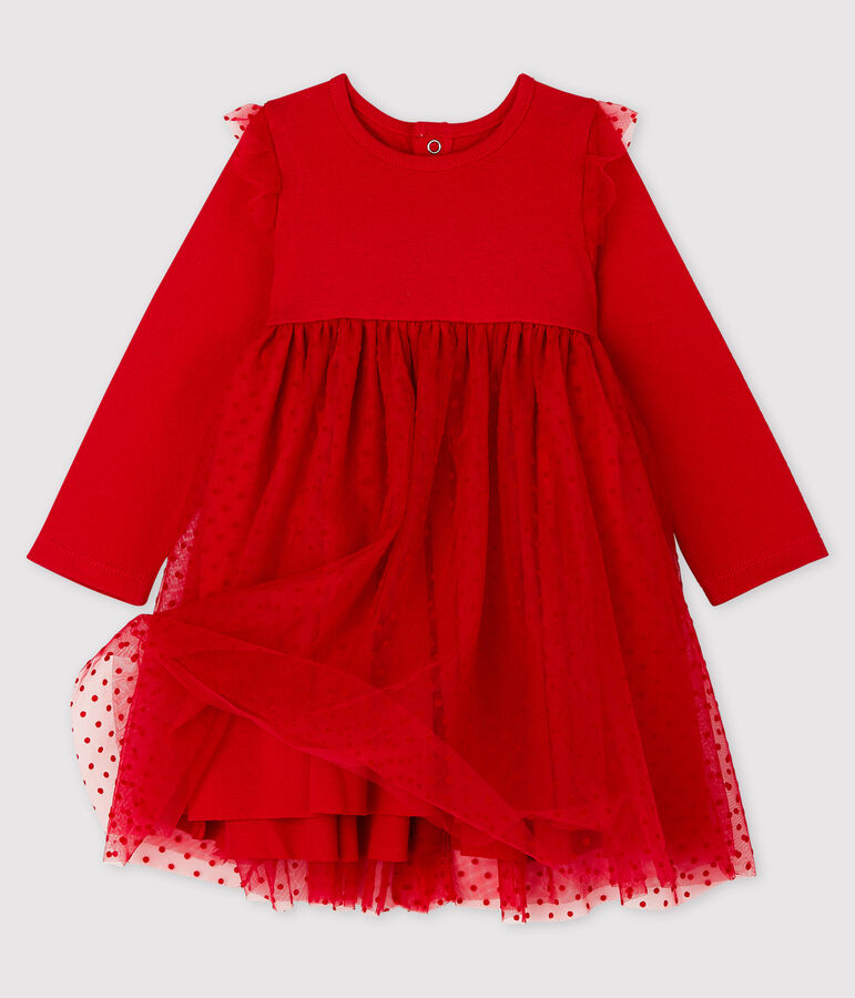 Baby Girls' Long-Sleeved Dress TERKUIT red