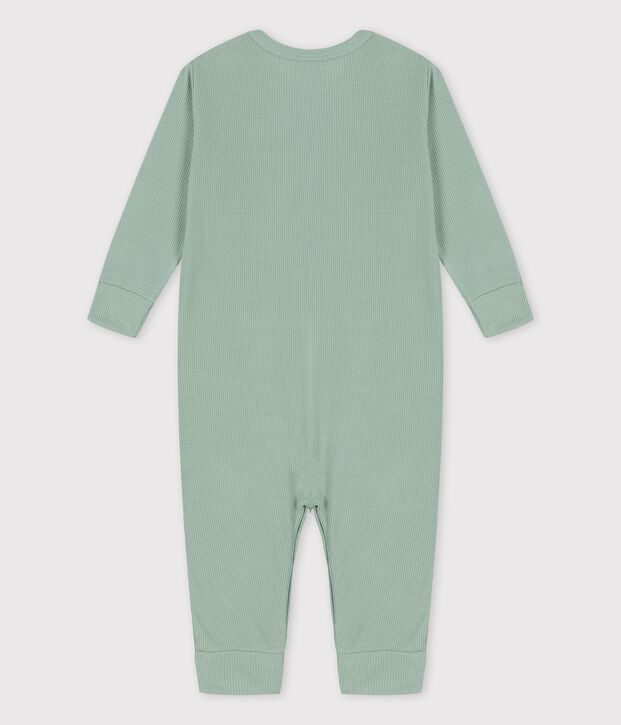 Babies' Footless Cotton and Lyocell Sleepsuit green