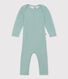 Babies' Long Cotton/Wool Bodysuit