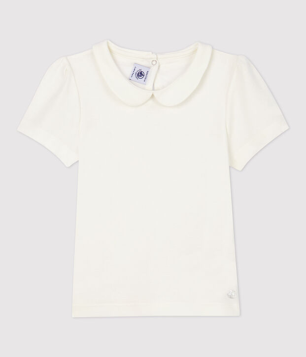 Girls' Short-Sleeved Cotton T-Shirt white