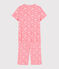 Girls' Cherry Blossom Print Cotton Short Pyjamas GRETEL pink/MULTICO white