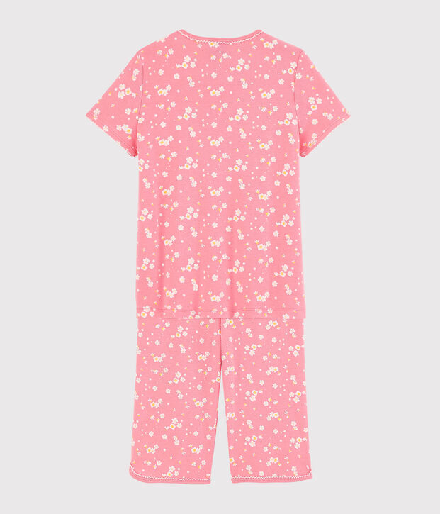 Girls' Cherry Blossom Print Cotton Short Pyjamas pink/multicolor