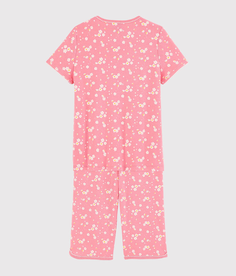 Girls' Cherry Blossom Print Cotton Short Pyjamas pink/multicolor