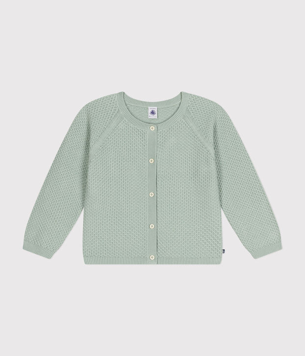 Girls' Cotton Cardigan green