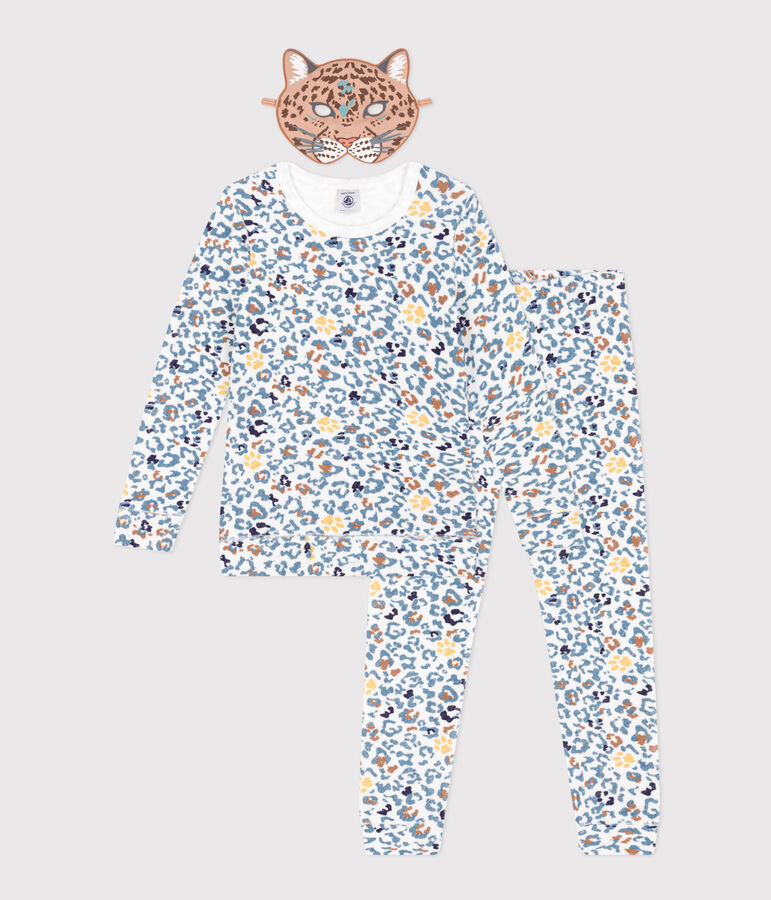 Children's Unisex Fancy Dress Pyjamas with mask white/multicolor