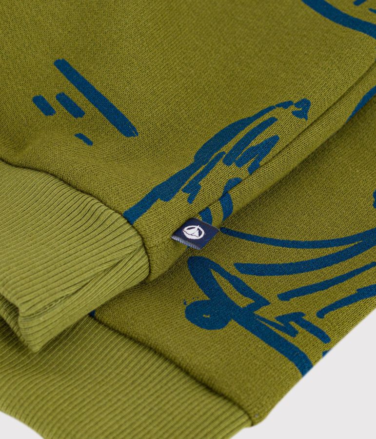 Children's printed cotton sweatshirt green/blue