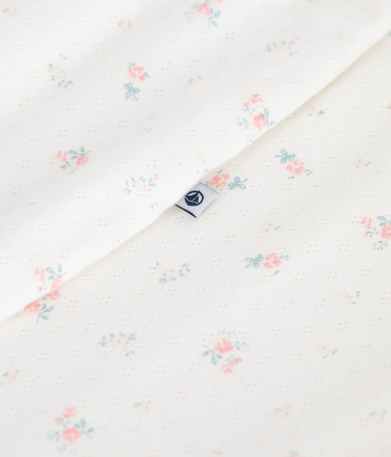 Babies' 0.5 TOG floral cotton sleeping bag white/multicolor