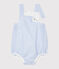 Unisex Baby's Striped Poplin Playsuit MARSHMALLOW white/MULTICO white