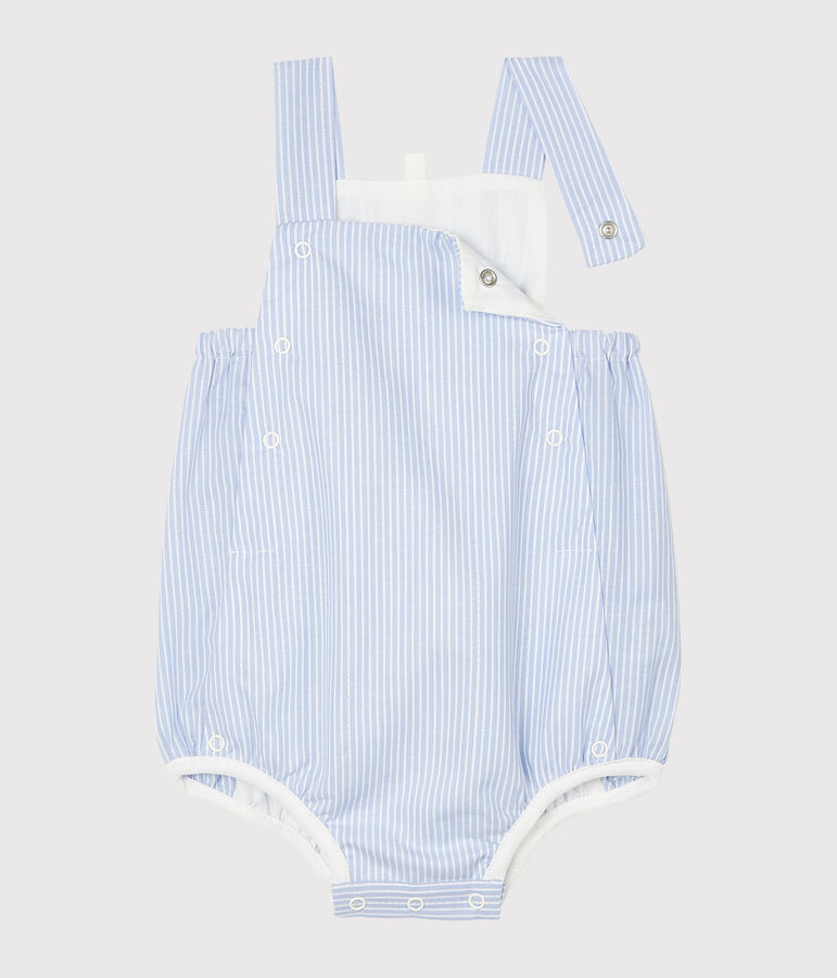 Unisex Baby's Striped Poplin Playsuit MARSHMALLOW white/MULTICO white