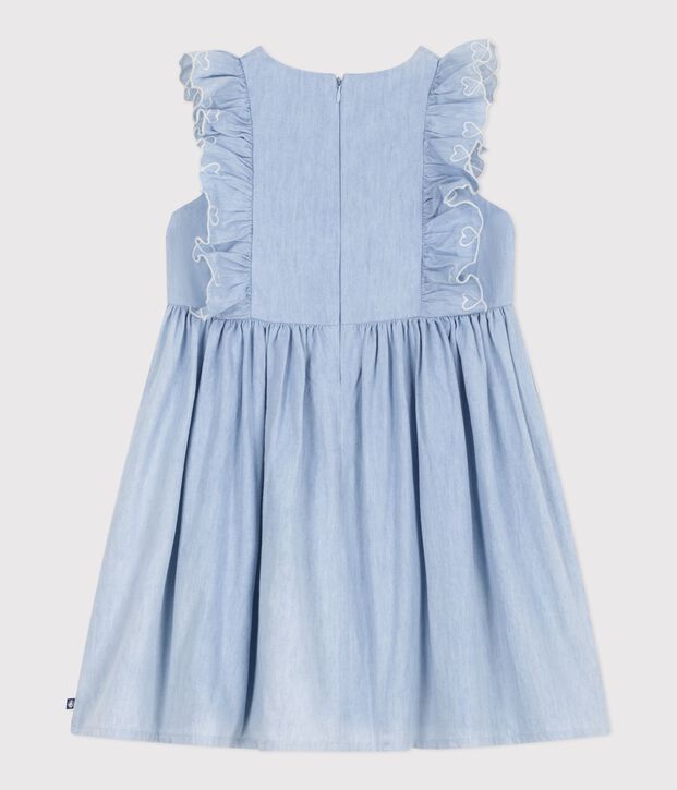 Children's sleeveless cotton dress blue