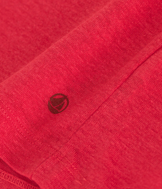 Women's short-sleeved linen T-shirt red