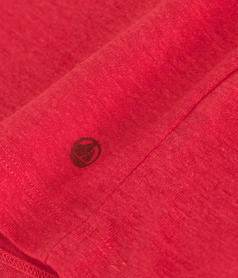Women's short-sleeved linen T-shirt red