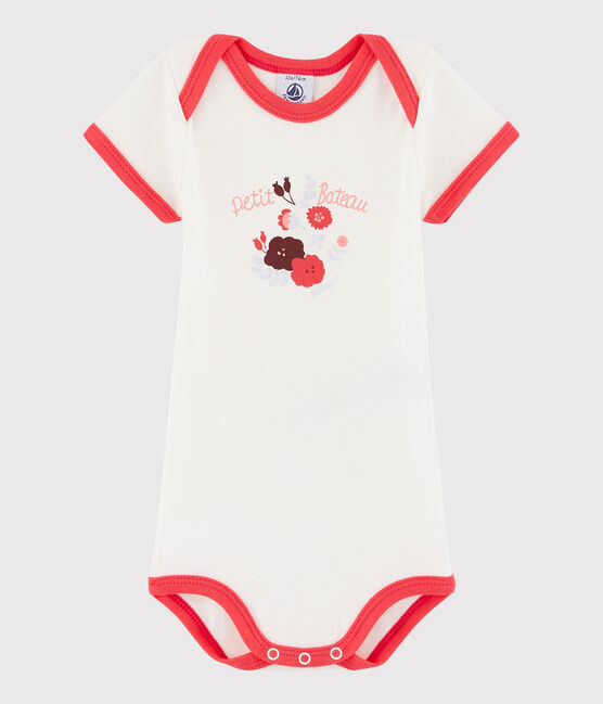 Baby Boys' Short-Sleeved Bodysuit MARSHMALLOW white