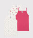 Children's fruit-print cotton tank tops with fine straps - 3-pack
