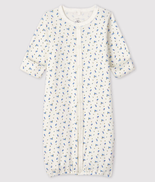 Baby Girls' Floral Print Ribbed Jumpsuit/Sleeping Bag white/multicolor