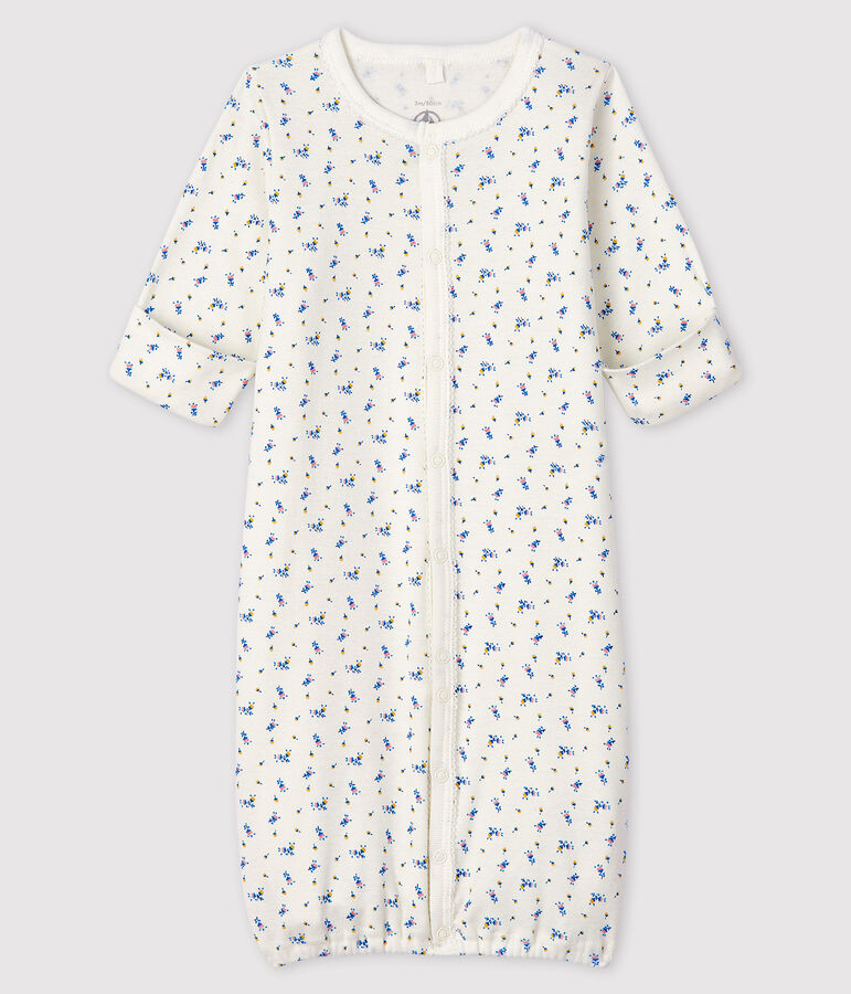 Baby Girls' Floral Print Ribbed Jumpsuit/Sleeping Bag MARSHMALLOW white/MULTICO white