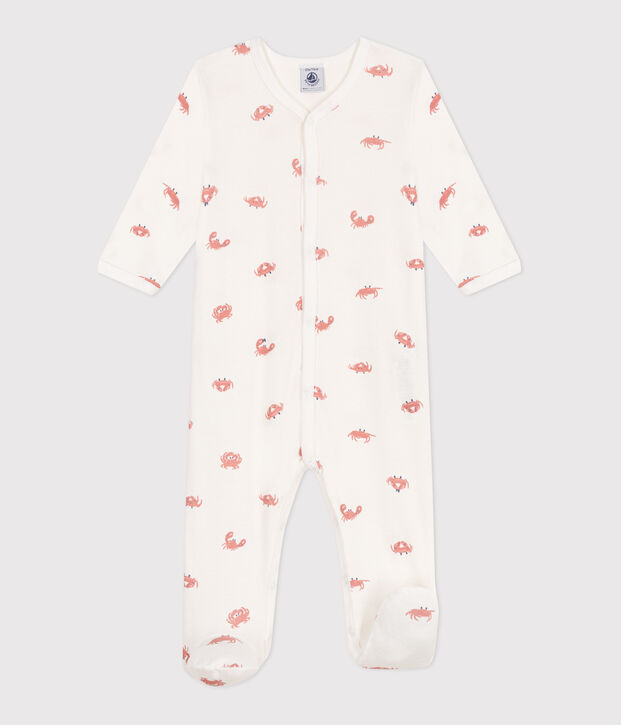 Babies' crab pattern cotton pyjamas white/multicolor