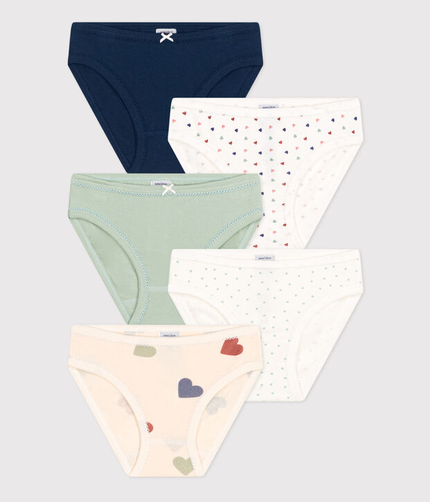 Children's Cotton Heart Knickers - 5-Pack multicolor