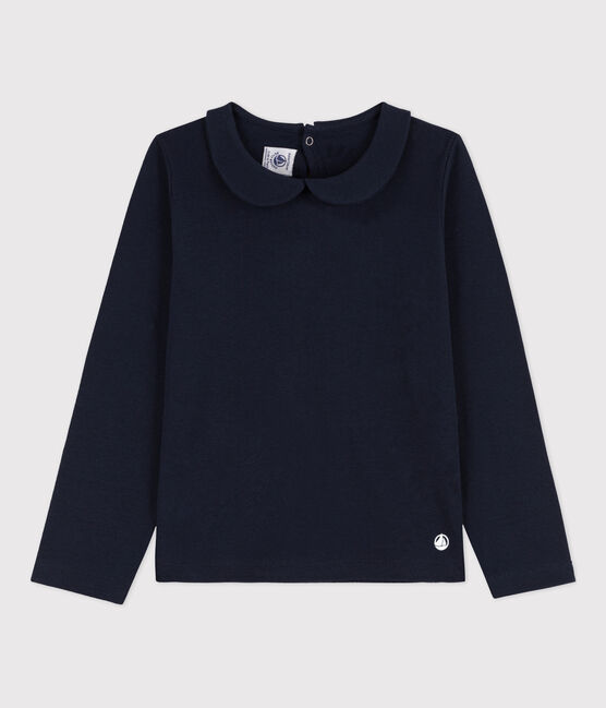 Girls' Long-Sleeved Cotton T-Shirt SMOKING blue