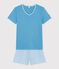 Pyjama short Femme en coton blue/multicolor